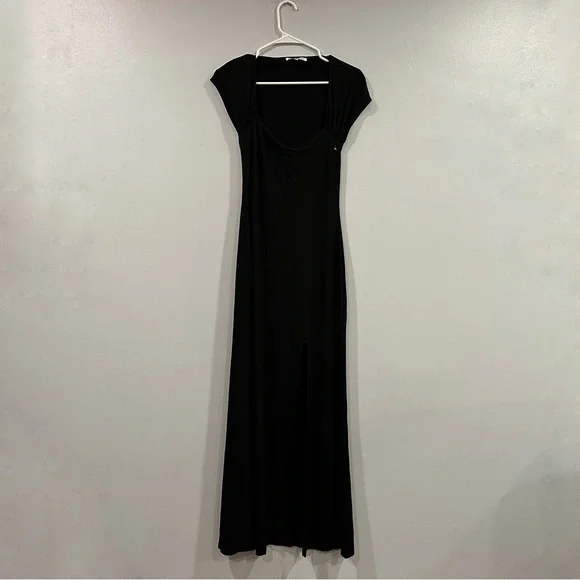 REFORMATION Harlyn Black Cut Out Short Sleeve Maxi Dress Small S NWOT - Picture 2 of 8